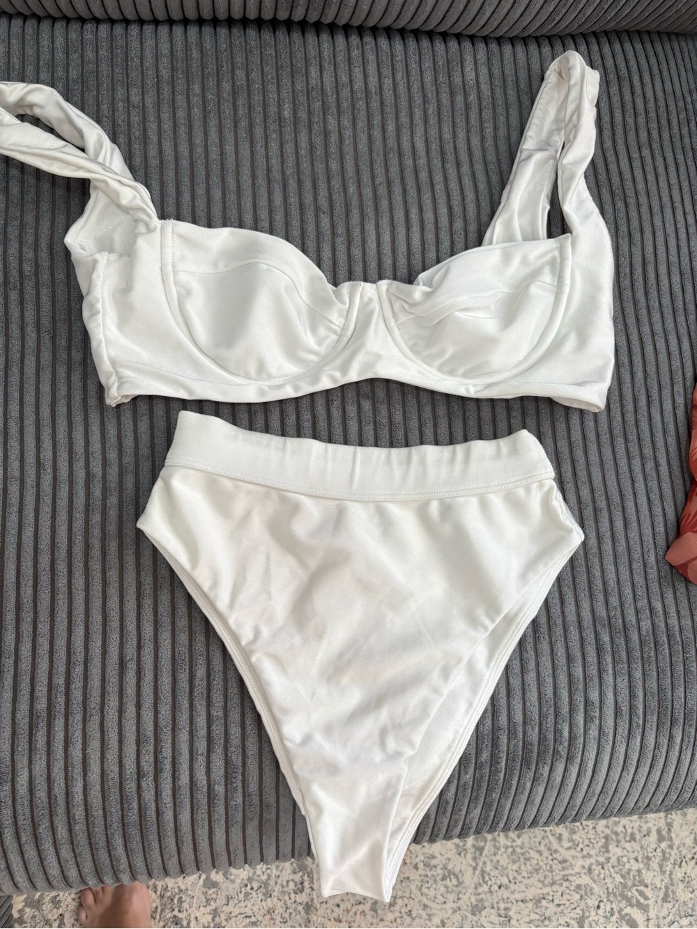 Tularosa White Underwire High-Waist Bikini Set